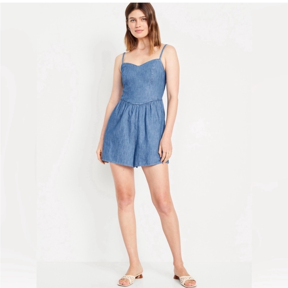 NWT Old Navy Fit and Flare Jean Denim Romper - Small